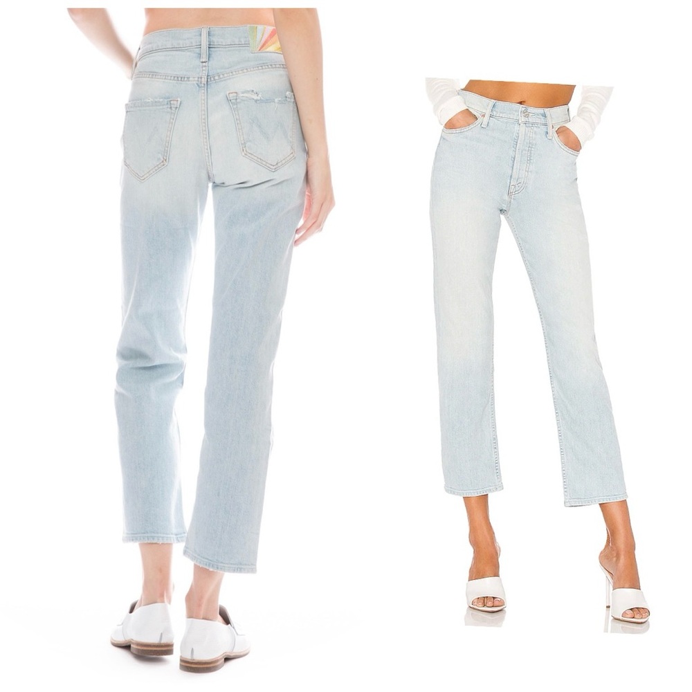 MOTHER Tomcat Hella Hot Light Blue Straight Leg Jeans Size 26